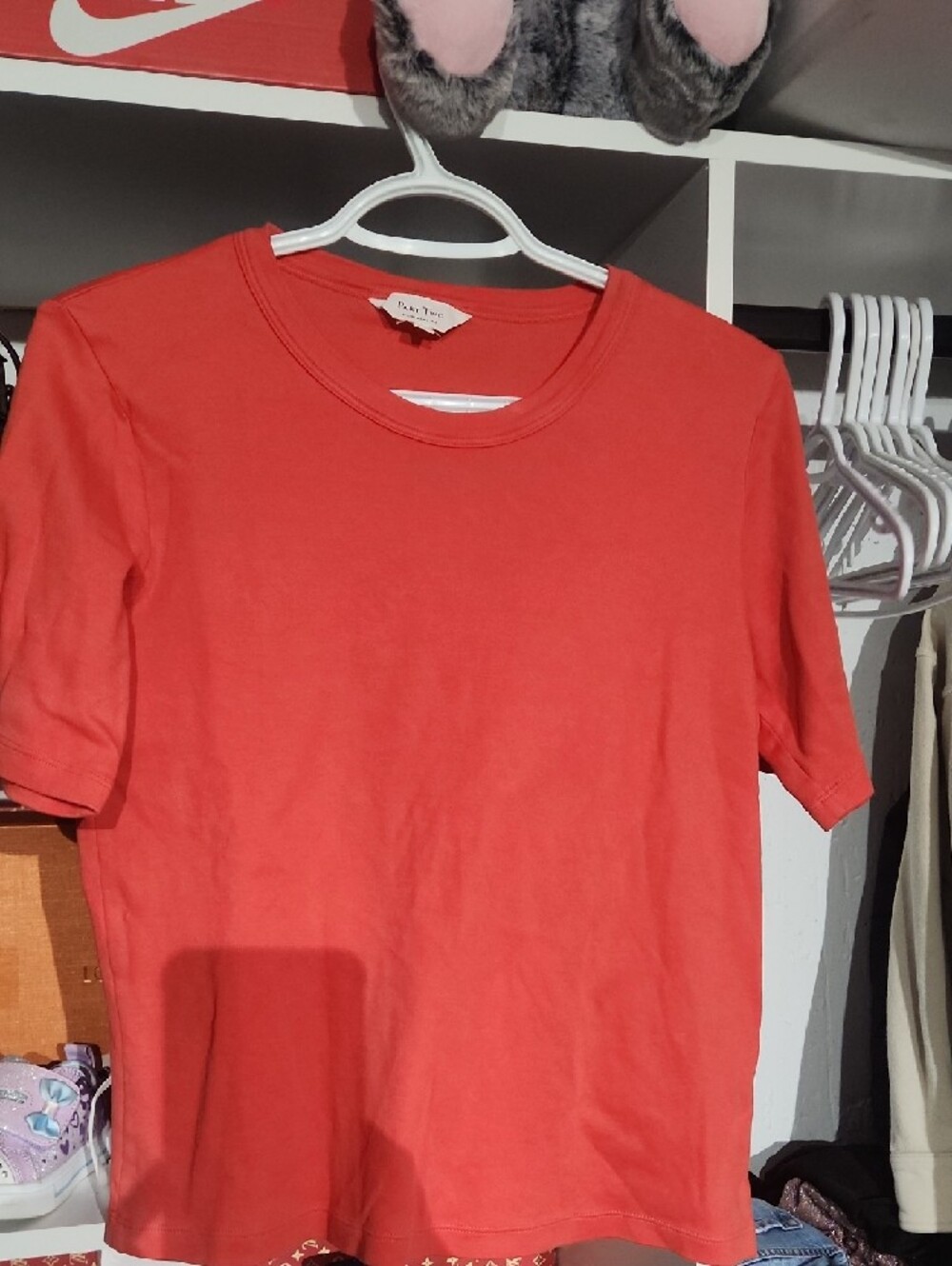 75. Part Two Coral Crew Neck Tee medium - Picture 2 of 3
